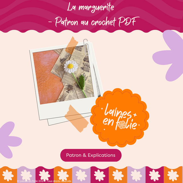 Patron au crochet – La marguerite (PDF)