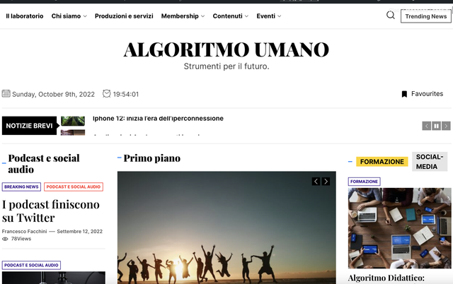 Creazione sito con progetto editoriale