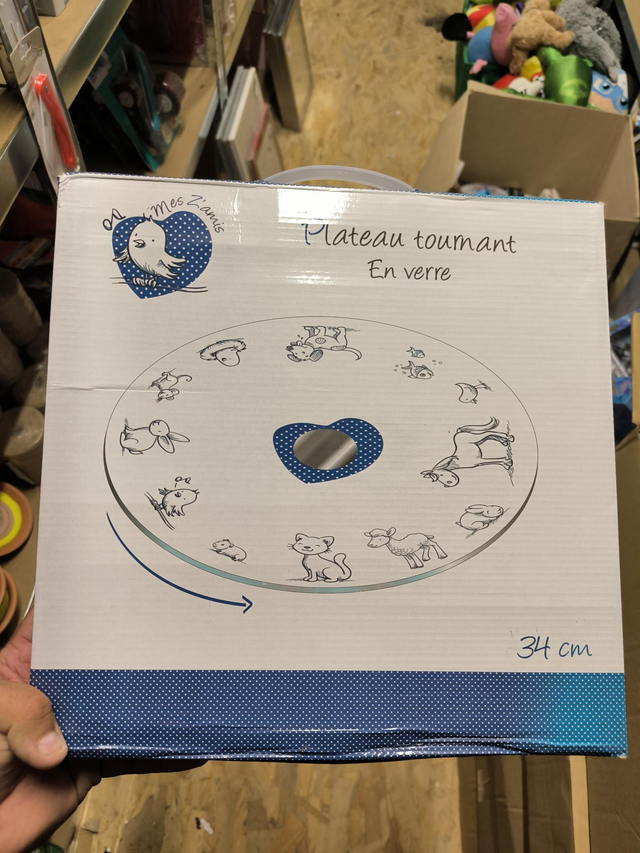 PLATEAU TOURNANT EN VERRE