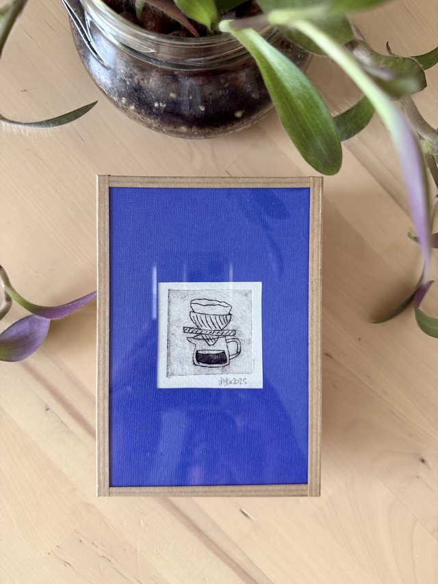 Slow Brew V60 - Petite estampe encadrée 10x15 cm