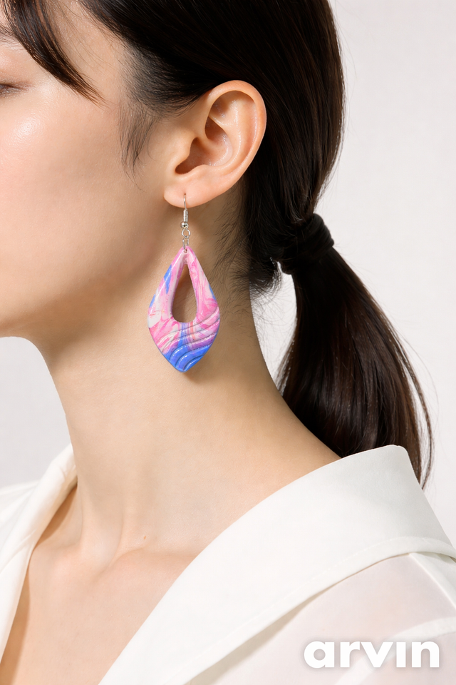 Boucles d'oreilles effet vague