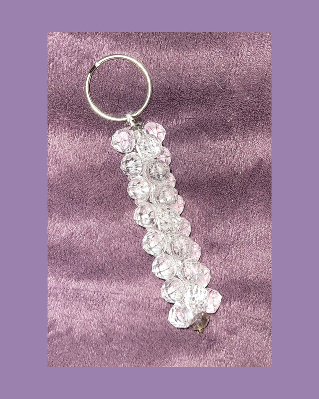 Clear Beaded Keyring