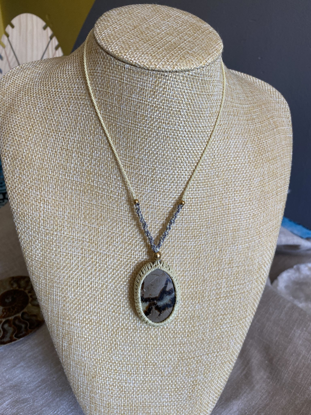 Collier sautoir Septaria Jaune