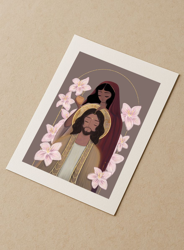 L'Onction sacrée - Tirage d'art rehaussé de doré 