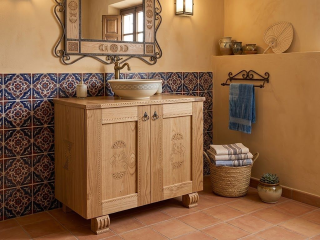 "Lione" Sotto lavabo in Arte Sarda (1)