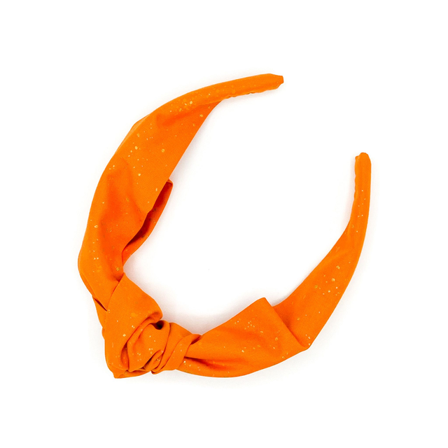 Top Knot Alice Band - Orange Metallic Gold Speckle