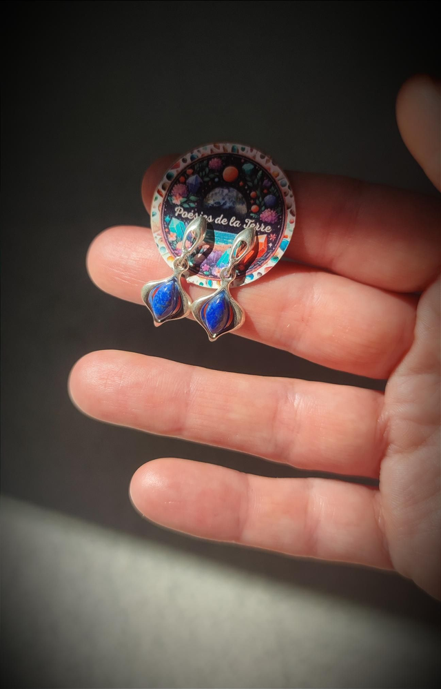 lapis lazuli ~ boucles d'oreilles argent 925
