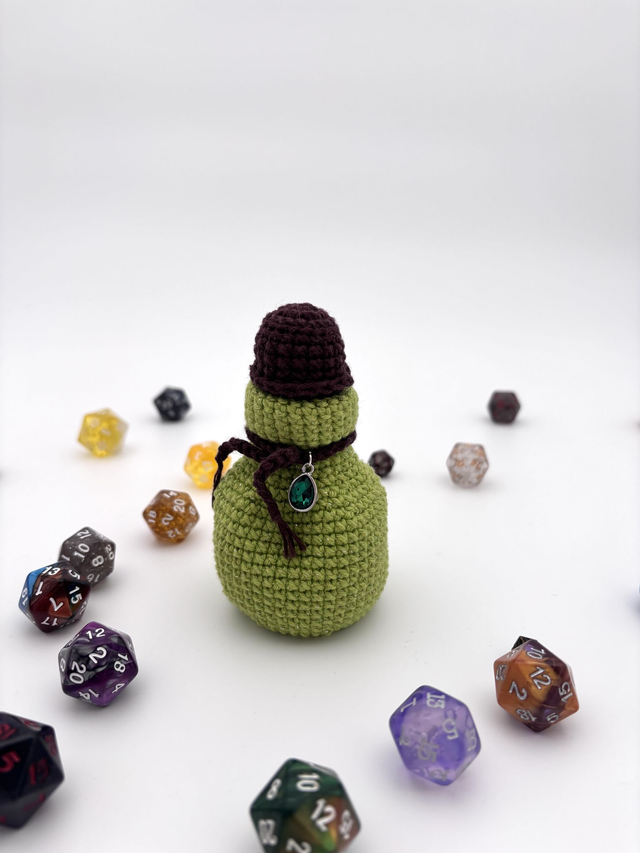 Potion Dice Bag - Green & brown