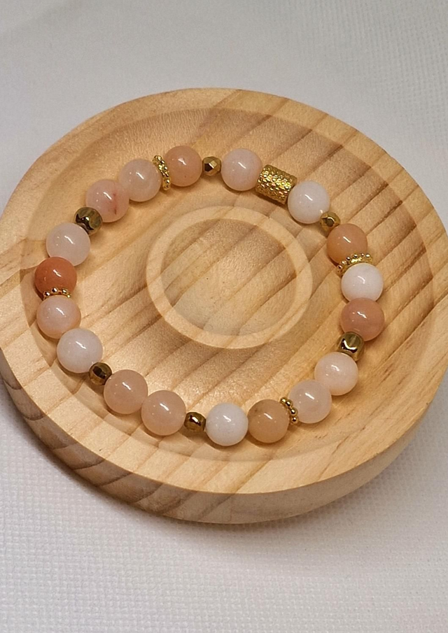 Bracelet d'Aventurine rose en 0,8 cm