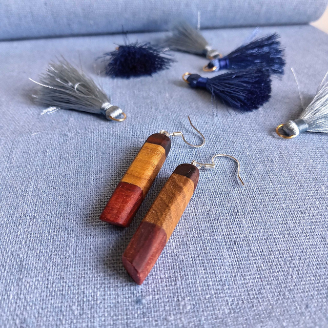 Boucles d'oreilles tricolores