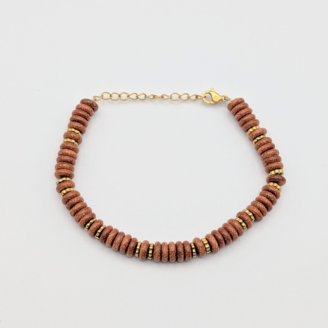 Bracelet pierre de sable doré