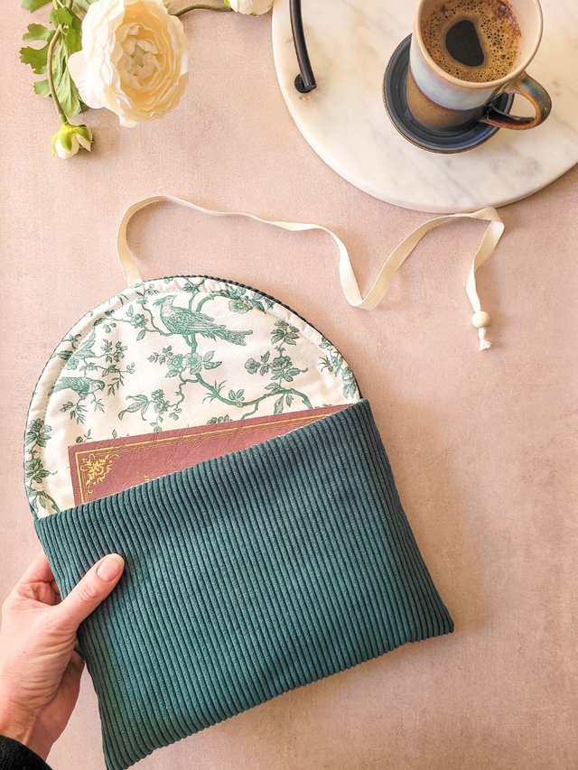 Pochette à livre Romy Velours vert sapin