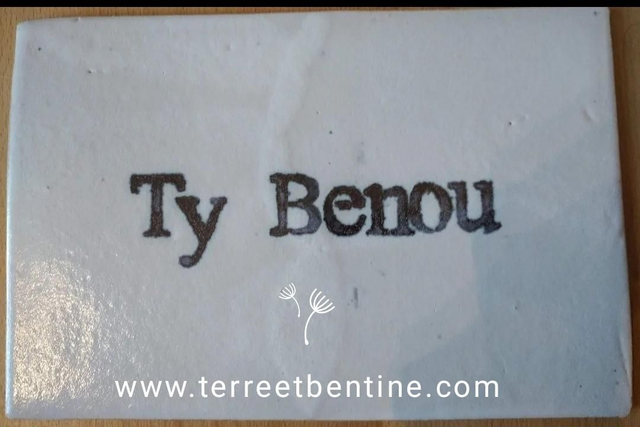 PLAQUE De MAISON en N&amp; B sans trous:  personnalisée "Ty benou"