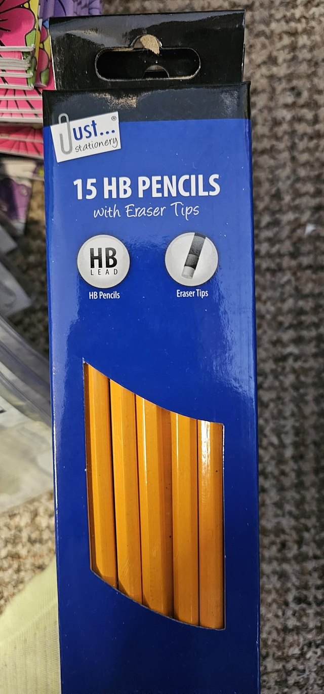 15 HB pencils 