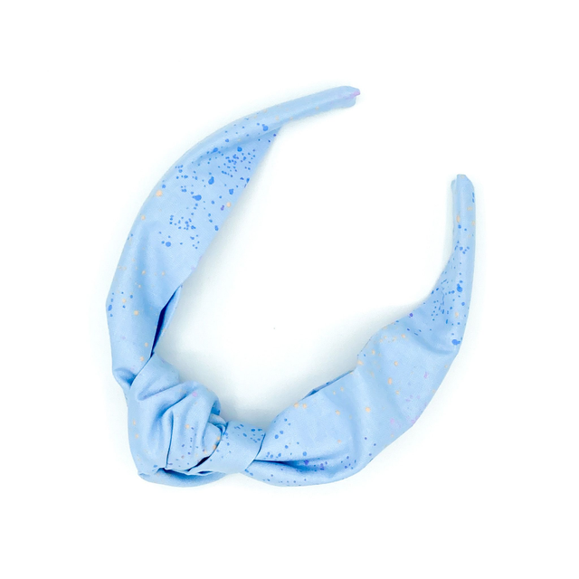 Top Knot Alice Band - Powder Blue Speckle