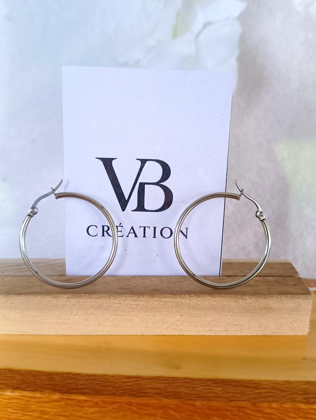 Créoles 30mm argentées 