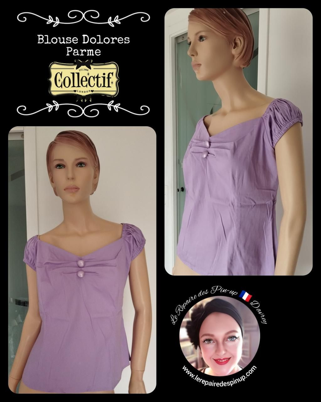 Blouse Collectif Dolores Parme T46/48 ( Blouse Collectif Dolores Purple size 18/20 )