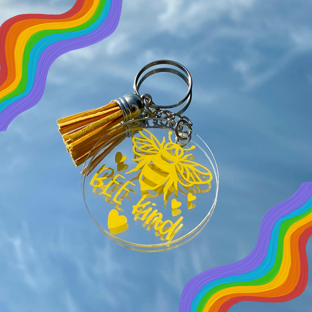 Porte clés rond Bee Kind