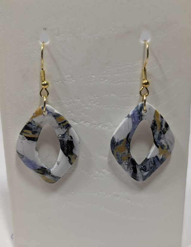 Boucles d'oreilles marbré