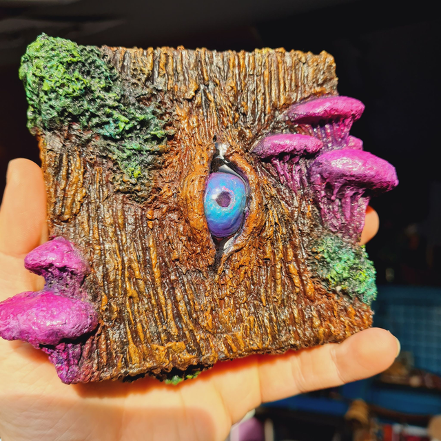 Whimsical Mushroom Tree Sculpture