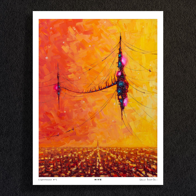 #0099-Lighthouse N°1 - HIVE - PRINT - peintures à l&#039;huile