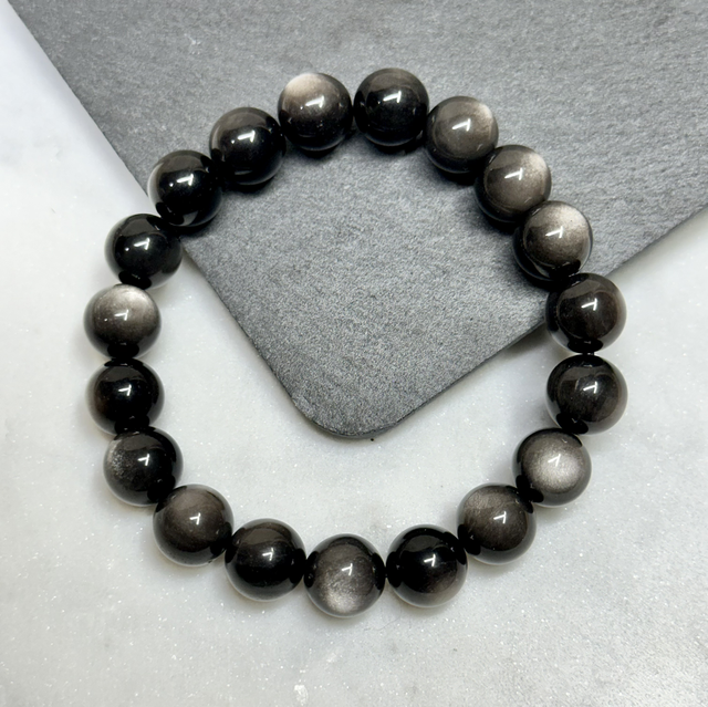 Silver Obsidian Bracelet
