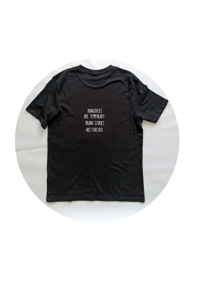 PEDRA BOTTLE &amp; HUNGOVER TEXT( BACK) TSHIRT