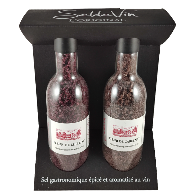 Coffret de 2 Sels Merlot et Cabernet 160g Sel de vin
