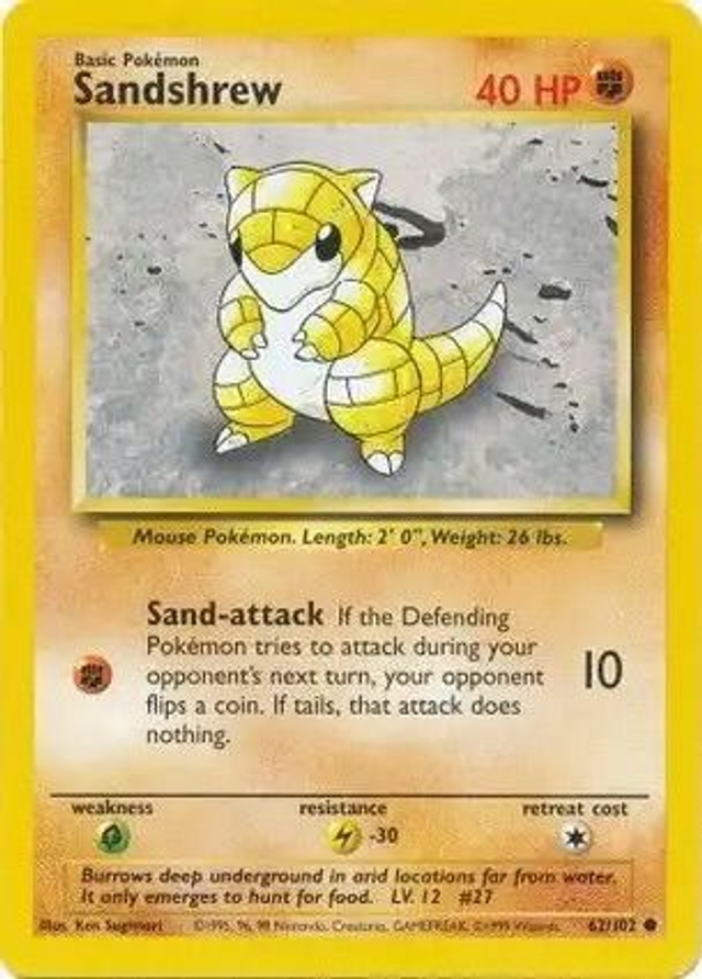 Sandshrew - 62/102 (Base Set Unlimited)