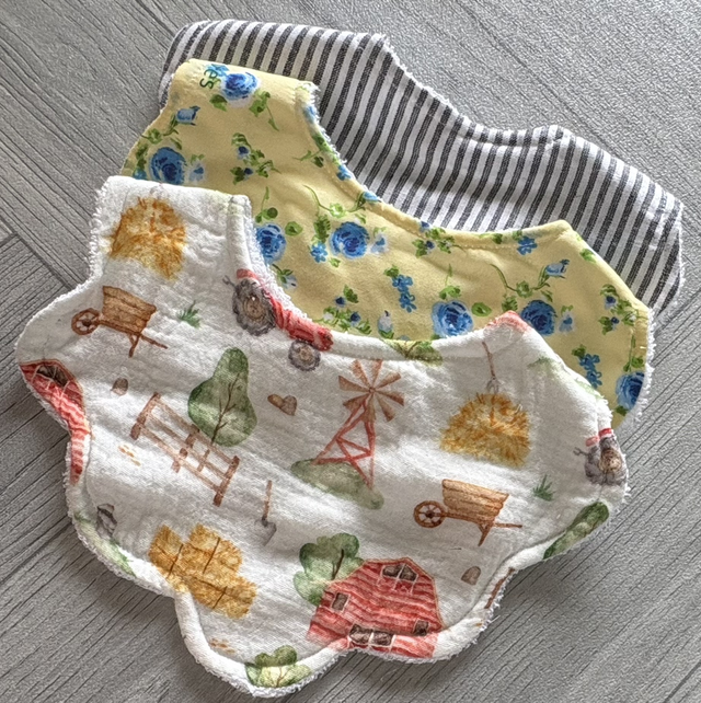 Three Pack Collar Style Bamboo Bibs 