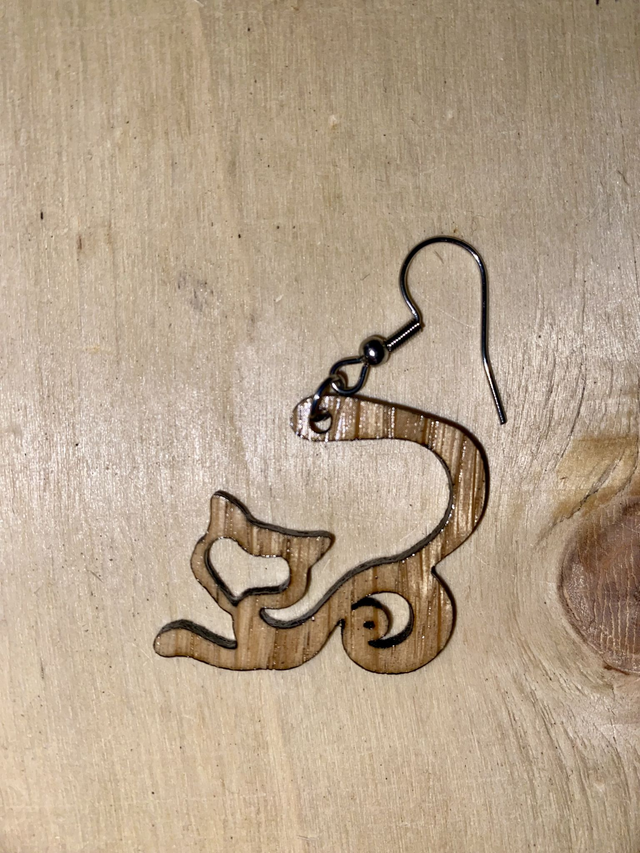 Boucles d'oreilles Chat cœur 