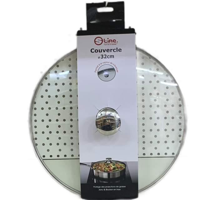 COUVERCLE 32cm en verre -Sline- 