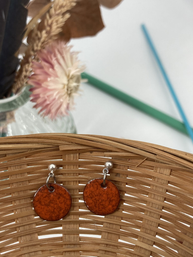 Boucles d’oreilles Petites rondes orange