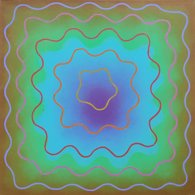 Ekran - fale, 100x100 olej płótno 2014