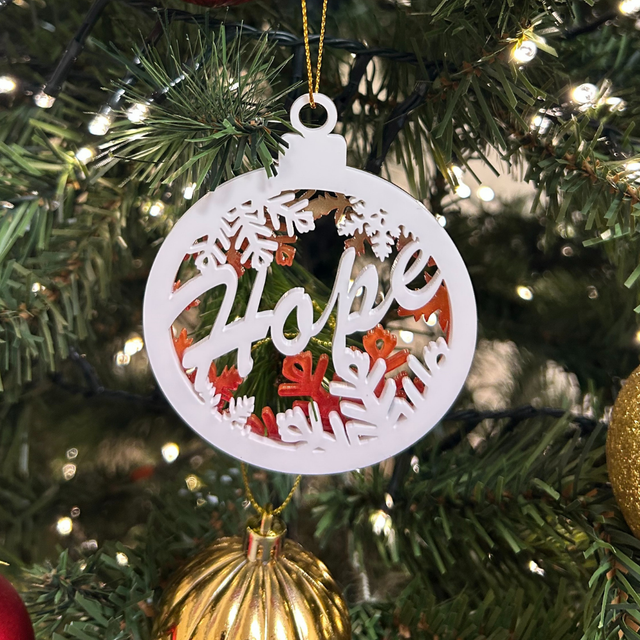 2 x Circular Hope Baubles (Red)