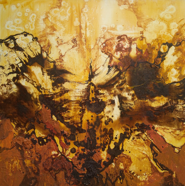 Rozkwit, 100x100 olej płótno