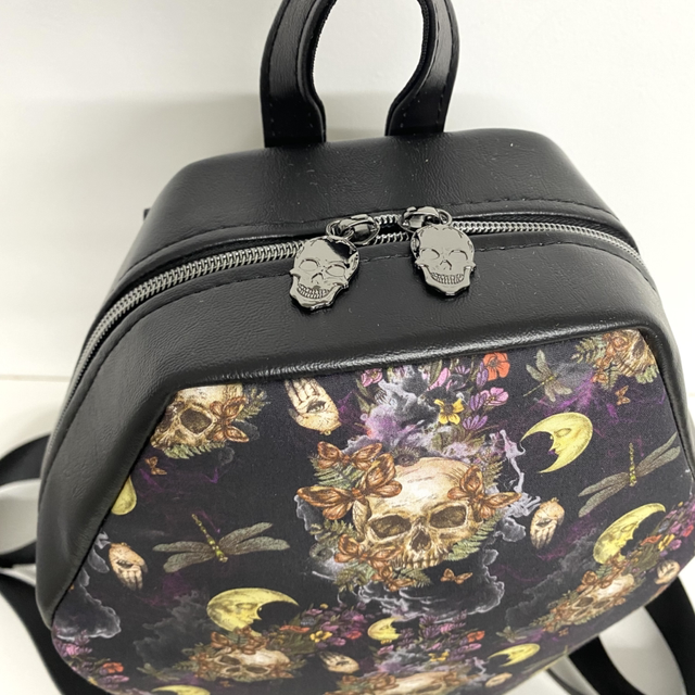 Skull and Moon Coffin Shaped Backpack