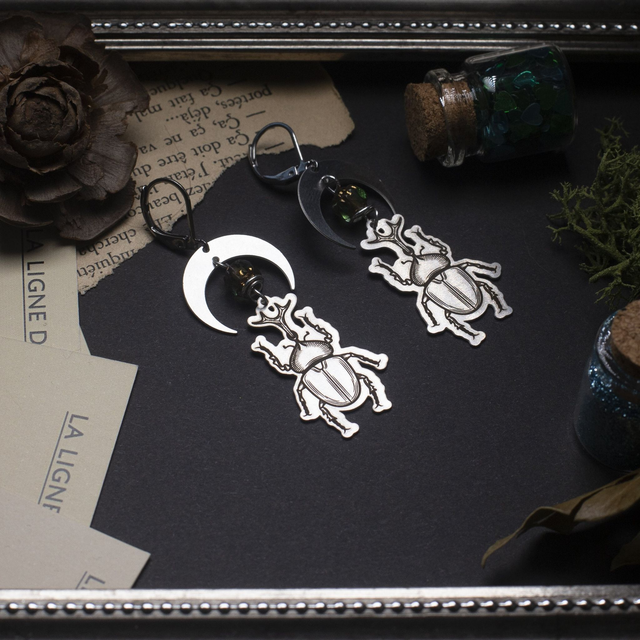 "greymoon" boucle d'oreille en acier inoxydable