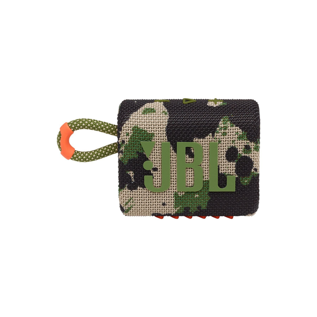 JBL GO 3 draadloze, draagbare Bluetooth luidspreker met geïntegreerde lus voor onderweg, USB C-oplaadkabel legergroen