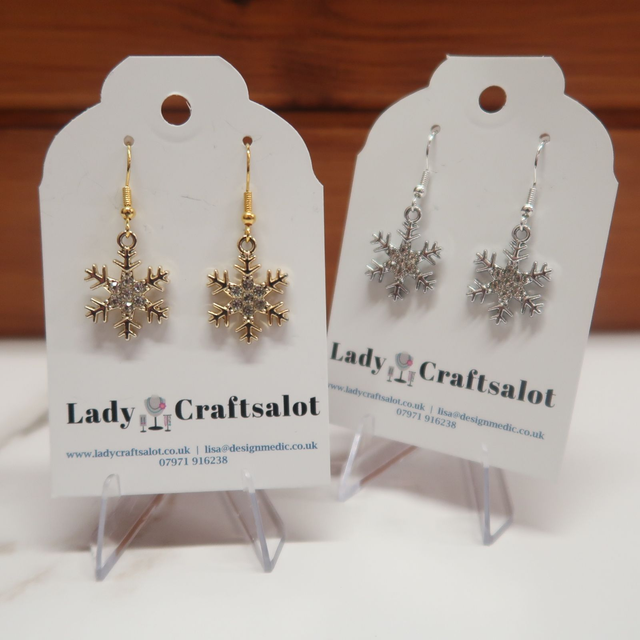 Christmas Sparkly Snowflake Earrings