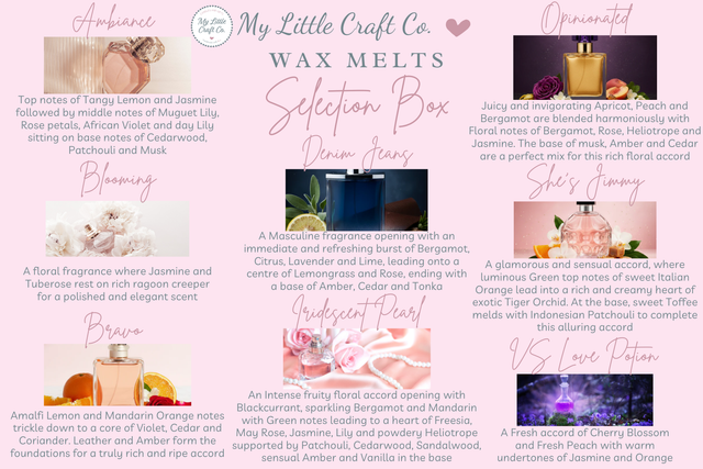 Wax Melts Selection Box of 16 Highly Scented Wax Melts, 2 of each Scent