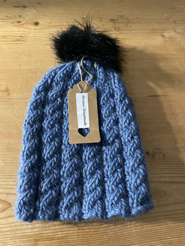 Cabled Beanie Hand knitted Hat 