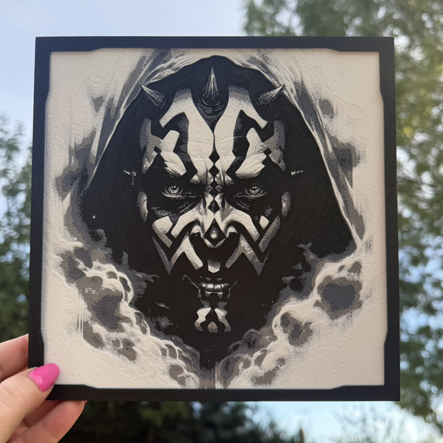 Darth Maul Star Wars HueForge 3D Printed Wall Art – 20 × 20cm
