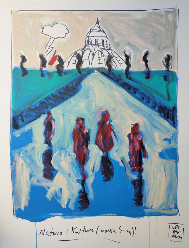 Natura i kultura 4, 116x89 akryl płótno 2024