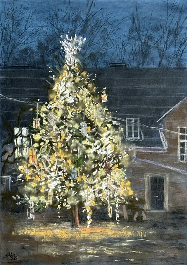 "Lichterbaum" Pastellzeichnung