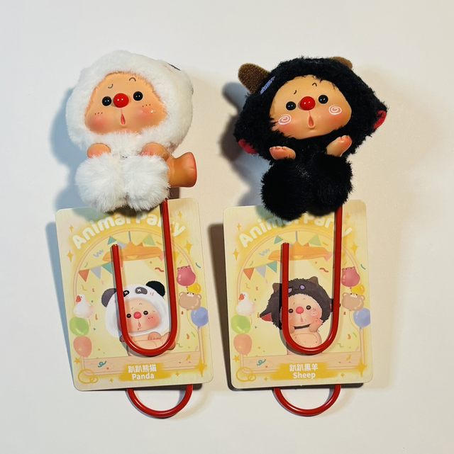 Authentic Animal Party figure jumbo paperclip/bookmark 2 designs