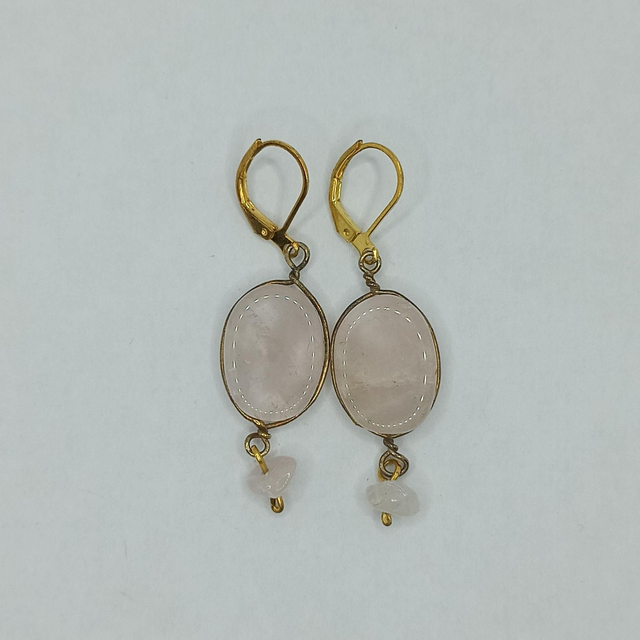 Dormeuses - Quartz rose 