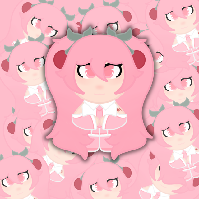 Sakura Miku Chibi Sits Stickers