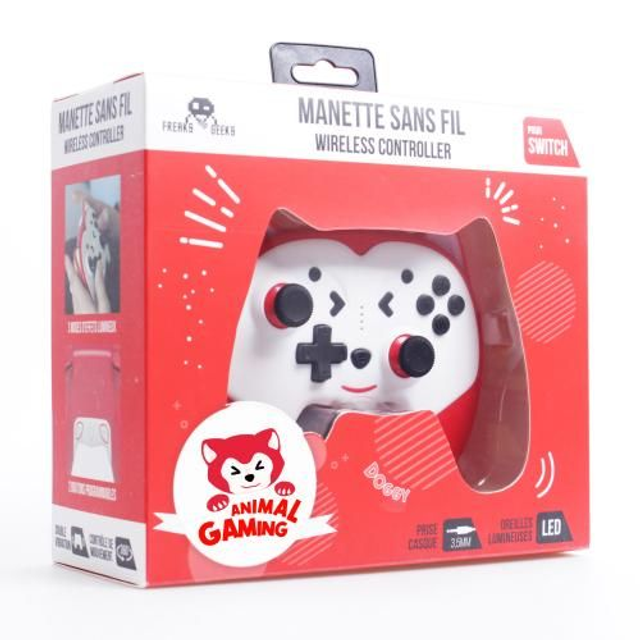 Manette Animal Sans Fil Doggy  LED - Rouge