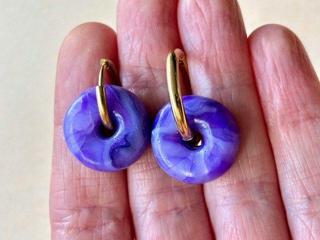 Créoles « perles d’améthyste »